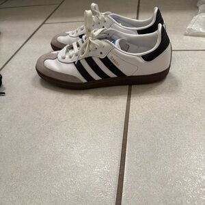 Adidas Samba White, Black, and Brown Sneakers